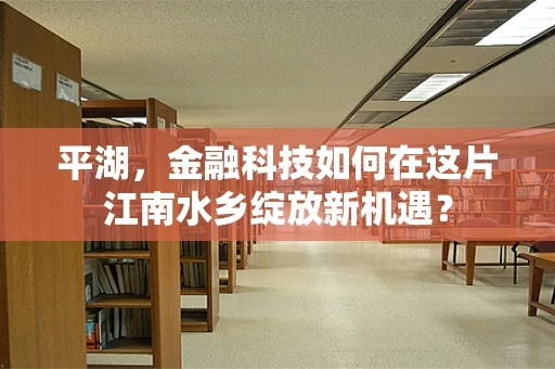 平湖，金融科技如何在这片江南水乡绽放新机遇？