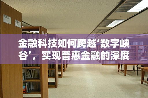 金融科技如何跨越‘数字峡谷’，实现普惠金融的深度渗透？