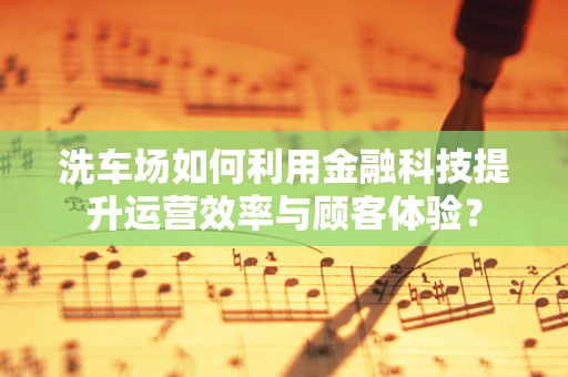 洗车场如何利用金融科技提升运营效率与顾客体验？