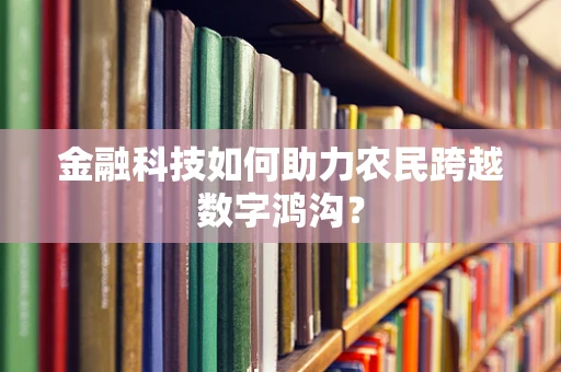 金融科技如何助力农民跨越数字鸿沟？