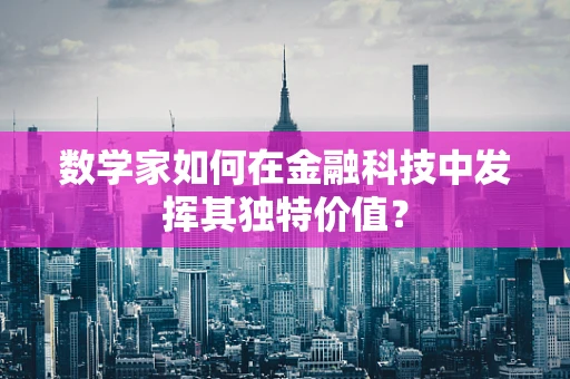 数学家如何在金融科技中发挥其独特价值？