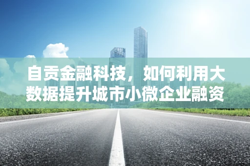 自贡金融科技，如何利用大数据提升城市小微企业融资效率？