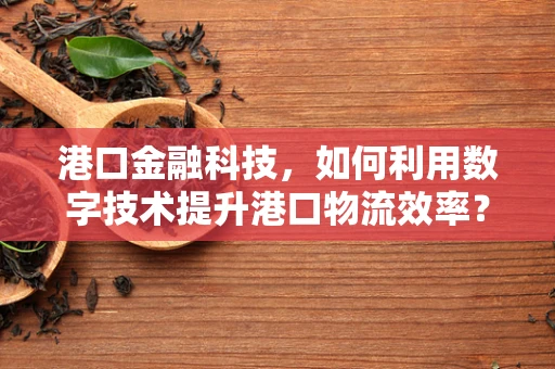 港口金融科技，如何利用数字技术提升港口物流效率？