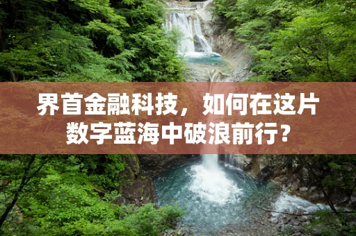 界首金融科技，如何在这片数字蓝海中破浪前行？