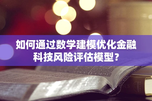 如何通过数学建模优化金融科技风险评估模型？