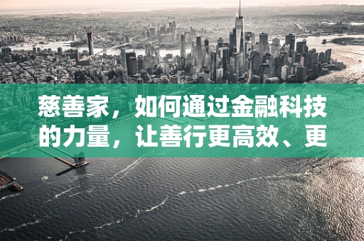 慈善家，如何通过金融科技的力量，让善行更高效、更透明？