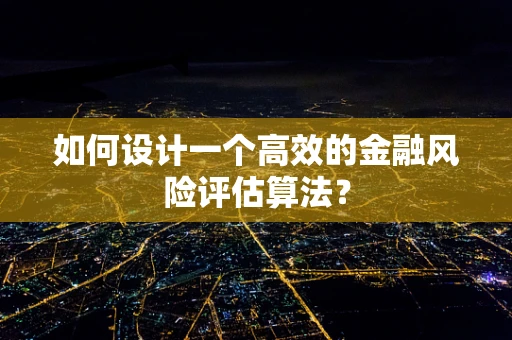 如何设计一个高效的金融风险评估算法？