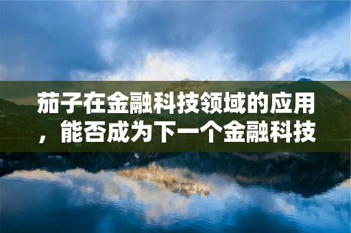 茄子在金融科技领域的应用，能否成为下一个金融科技‘神器’？