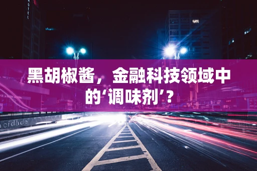 黑胡椒酱，金融科技领域中的‘调味剂’？
