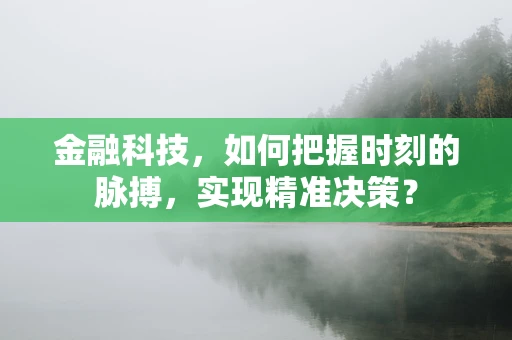 金融科技，如何把握时刻的脉搏，实现精准决策？