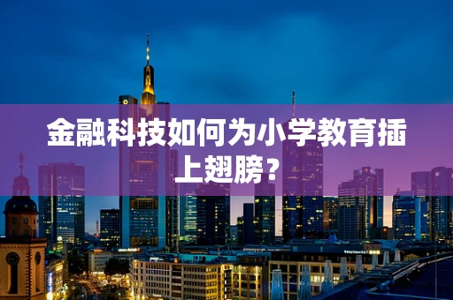 金融科技如何为小学教育插上翅膀？