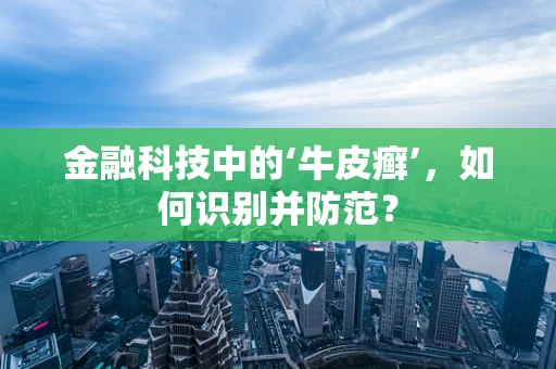 金融科技中的‘牛皮癣’，如何识别并防范？