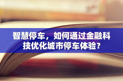 智慧停车，如何通过金融科技优化城市停车体验？