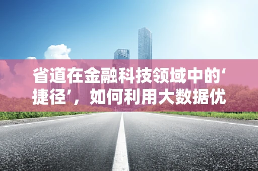 省道在金融科技领域中的‘捷径’，如何利用大数据优化资金流动？