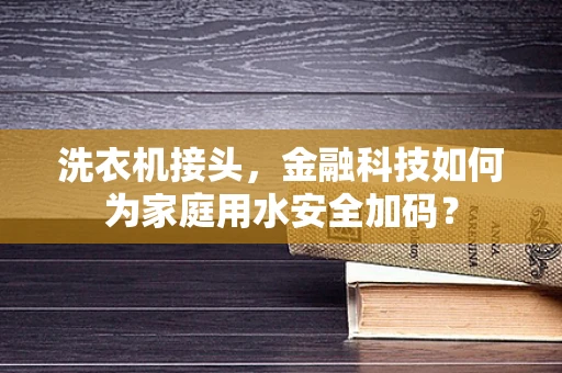 洗衣机接头，金融科技如何为家庭用水安全加码？