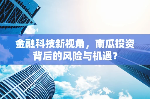 金融科技新视角，南瓜投资背后的风险与机遇？