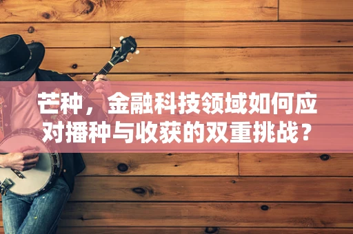 芒种，金融科技领域如何应对播种与收获的双重挑战？