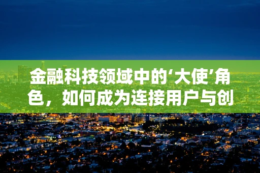 金融科技领域中的‘大使’角色，如何成为连接用户与创新的桥梁？