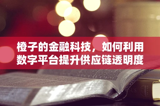橙子的金融科技，如何利用数字平台提升供应链透明度？