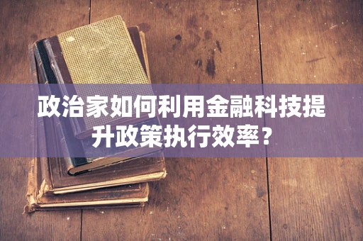 政治家如何利用金融科技提升政策执行效率？