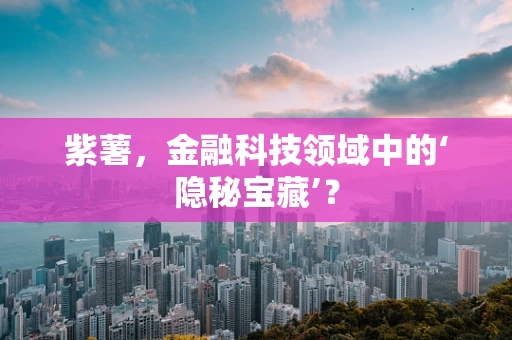 紫薯，金融科技领域中的‘隐秘宝藏’？