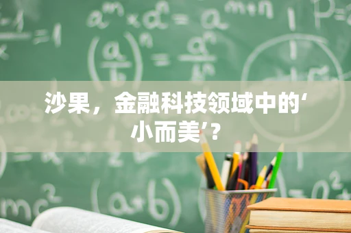 沙果，金融科技领域中的‘小而美’？
