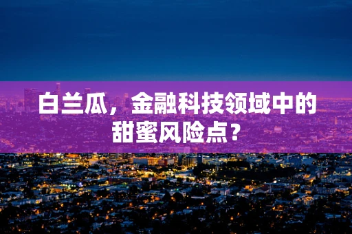 白兰瓜，金融科技领域中的甜蜜风险点？