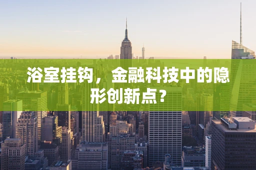 浴室挂钩，金融科技中的隐形创新点？