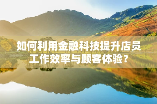 如何利用金融科技提升店员工作效率与顾客体验？