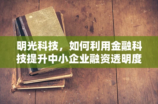 明光科技，如何利用金融科技提升中小企业融资透明度？