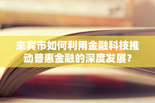 来宾市如何利用金融科技推动普惠金融的深度发展？