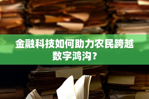 金融科技如何助力农民跨越数字鸿沟？