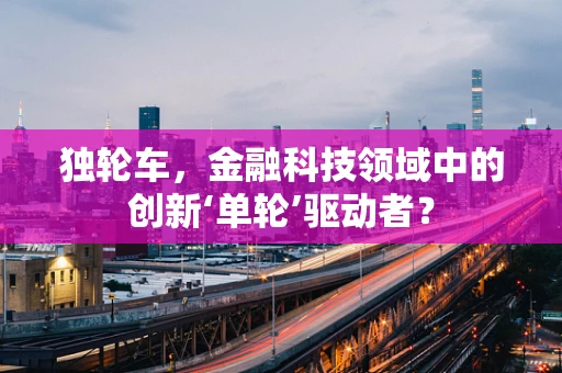 独轮车，金融科技领域中的创新‘单轮’驱动者？