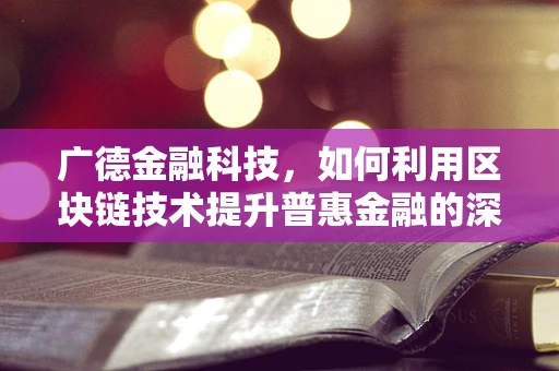 广德金融科技，如何利用区块链技术提升普惠金融的深度与广度？