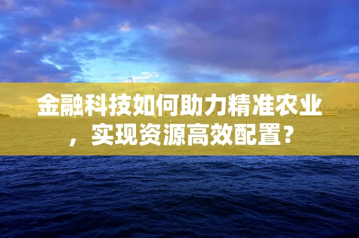 金融科技如何助力精准农业，实现资源高效配置？