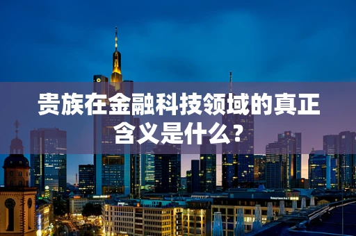 贵族在金融科技领域的真正含义是什么？