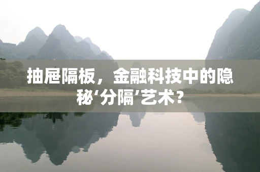 抽屉隔板，金融科技中的隐秘‘分隔’艺术？