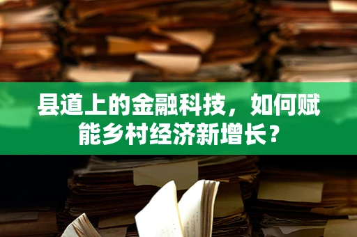 县道上的金融科技，如何赋能乡村经济新增长？