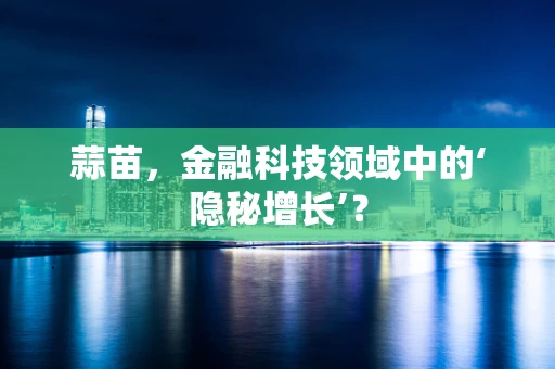 蒜苗，金融科技领域中的‘隐秘增长’？