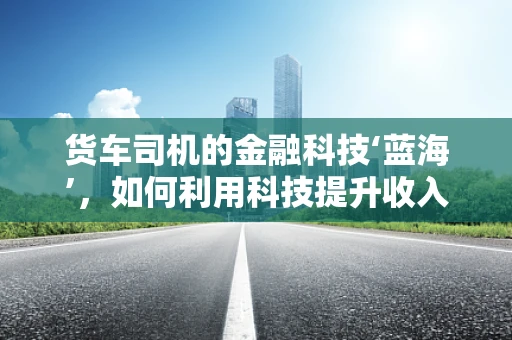货车司机的金融科技‘蓝海’，如何利用科技提升收入与风险管理？