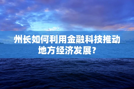 州长如何利用金融科技推动地方经济发展？