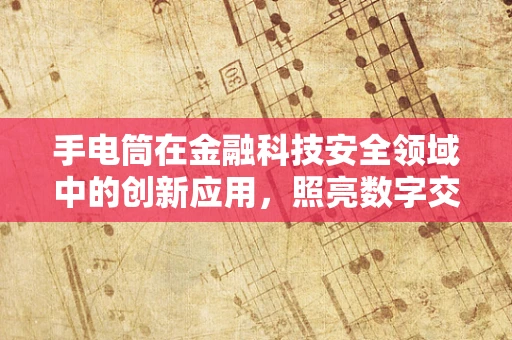 手电筒在金融科技安全领域中的创新应用，照亮数字交易的暗角？