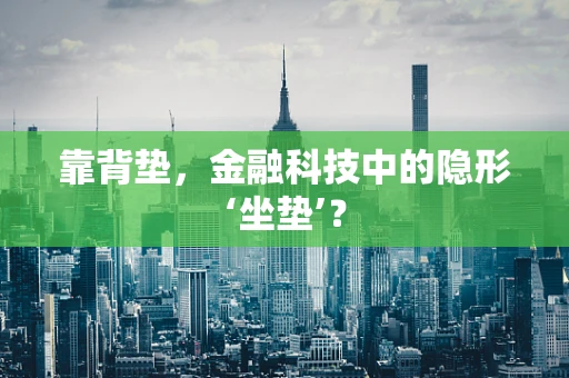 靠背垫，金融科技中的隐形‘坐垫’？