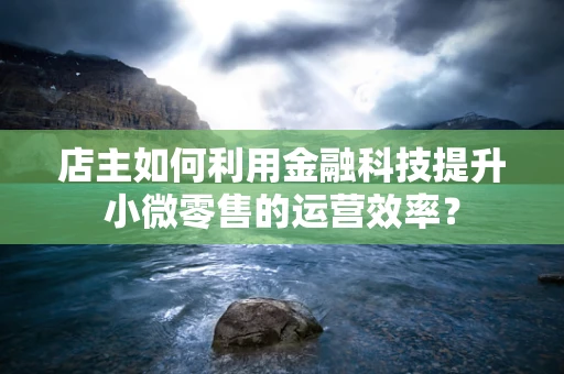 店主如何利用金融科技提升小微零售的运营效率？