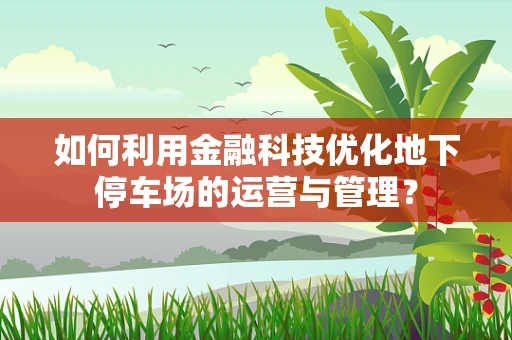 如何利用金融科技优化地下停车场的运营与管理？