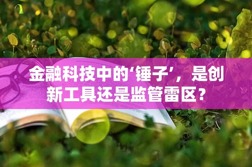 金融科技中的‘锤子’，是创新工具还是监管雷区？