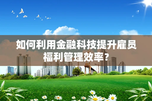 如何利用金融科技提升雇员福利管理效率？