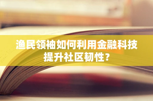 渔民领袖如何利用金融科技提升社区韧性？