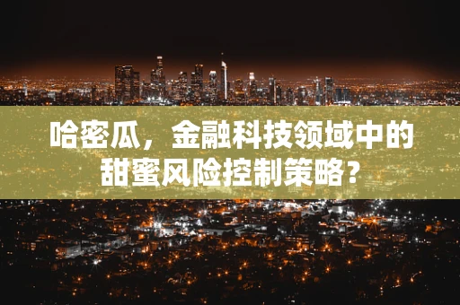 哈密瓜，金融科技领域中的甜蜜风险控制策略？