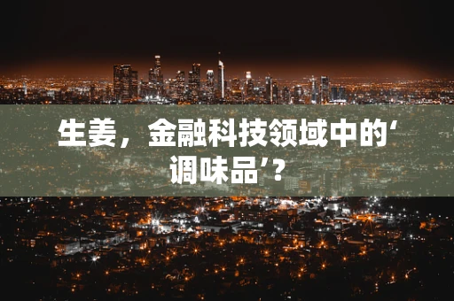 生姜，金融科技领域中的‘调味品’？